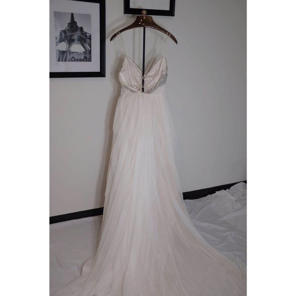 Alvina Valenta Blush Pink Tulle Wedding Dress size 10 Orig.$3800 - Picture 5 of 10